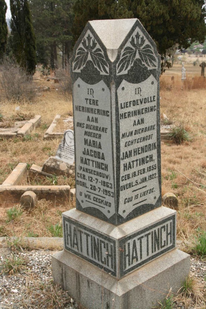 HATTINGH Jan Hendrik 1855-1922 & Maria Jacoba PANSEGROUW 1863-1953