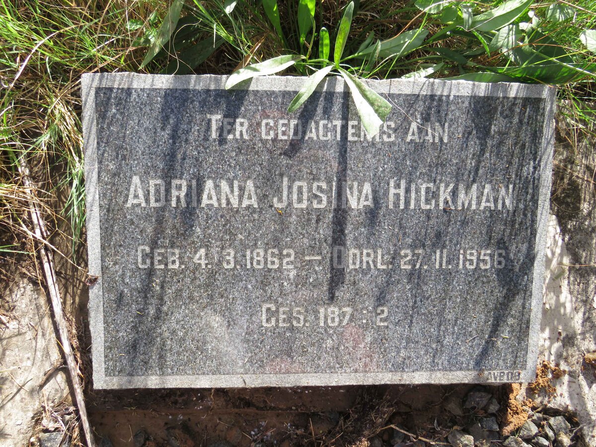 HICKMAN Adriana Josina 1862-1956