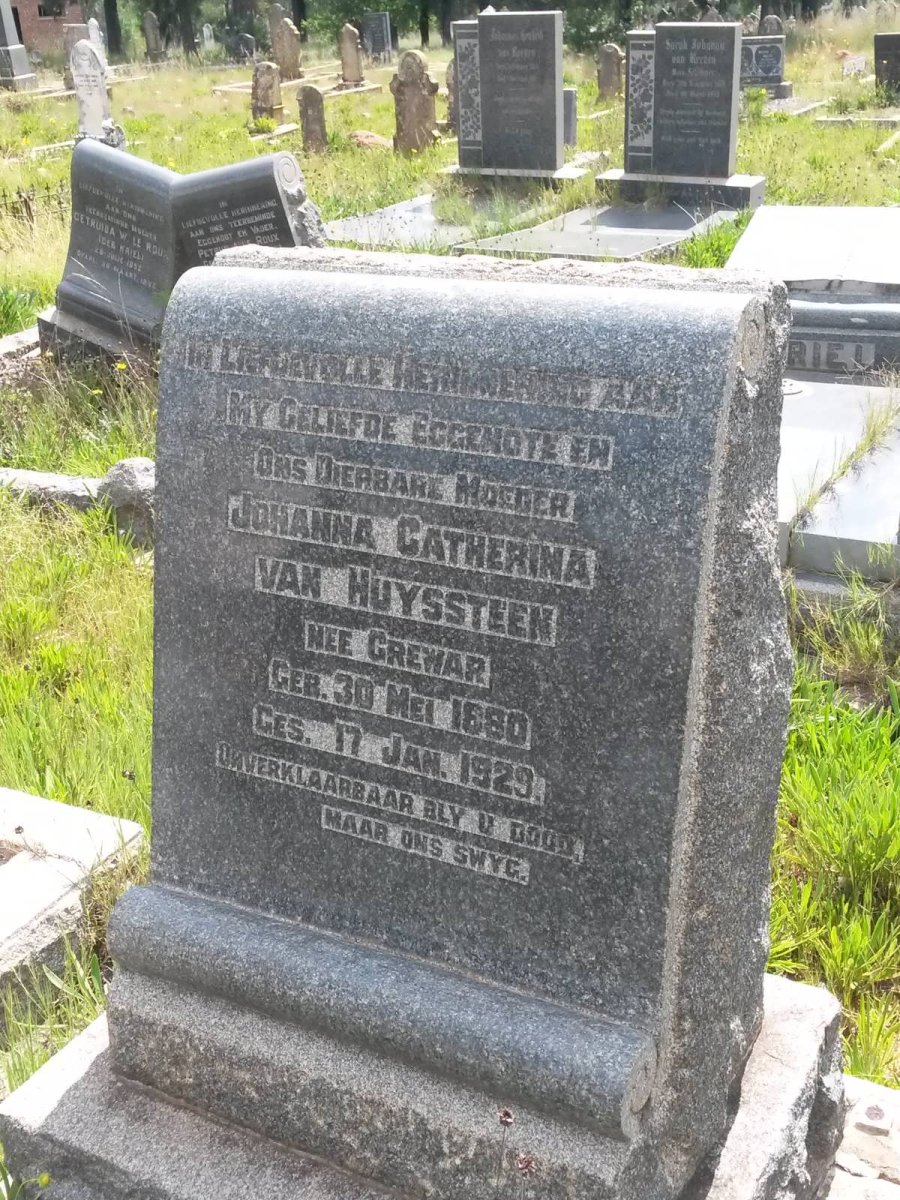 HUYSSTEEN Johanna Catherina, van nee GREWAR 1880-1929