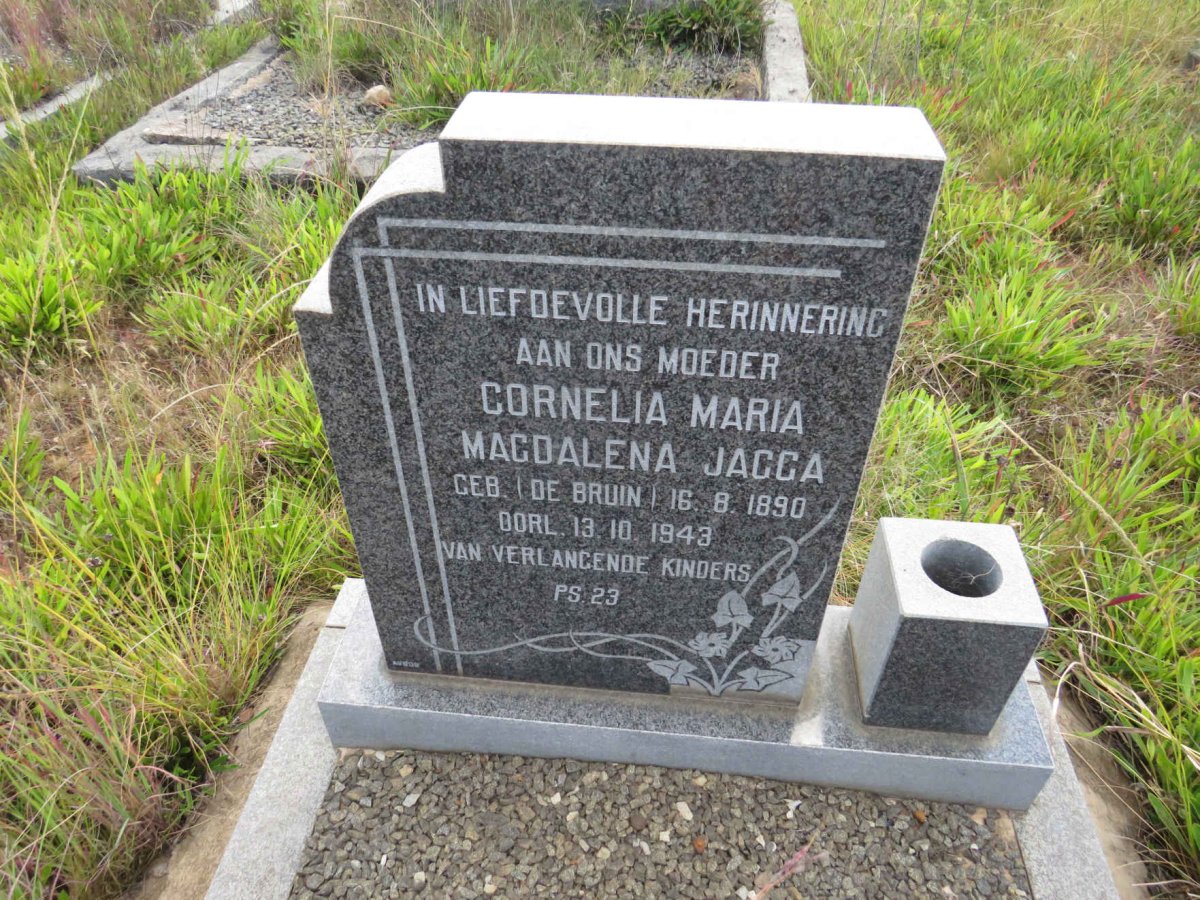 JAGGA Cornelia Maria Magdalena nee DE BRUIN 1890-1943
