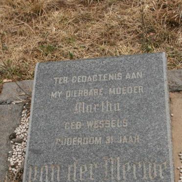 MERWE Martha, van der nee WESSELS