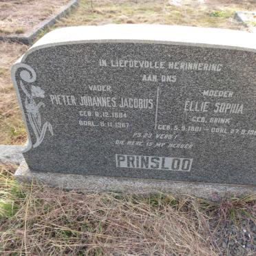PRINSLOO Pieter Johannes Jacobus 1884-1967 & Ellie Sophia BRINK 1881-1961