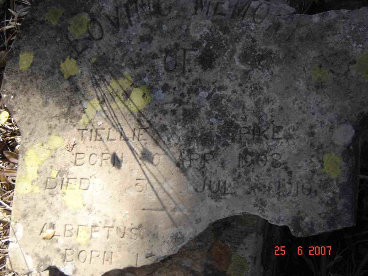 PIKE Tiellie 1908-1910 :: PIKE Albertus -1917