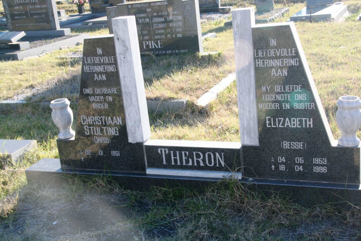 THERON Christiaan Stulting 1951- & Elizabeth 1953-1996