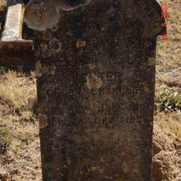 VENTER Elizabeth M.L. nee CHANDLER 1901-1926 :: CHANDLER S.