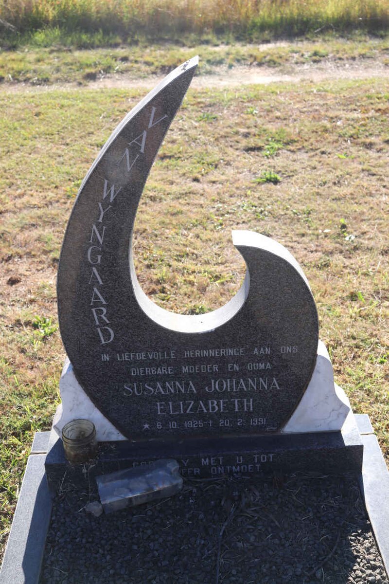 WYNGAARD Susanna Johanna Elizabeth, van 1925-1991