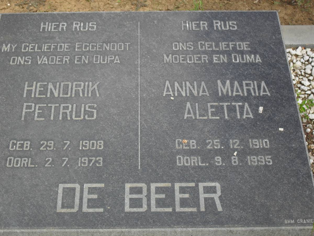 BEER Hendrik Petrus, de 1908-1973 &amp; Anna Maria Aletta 1910-1995