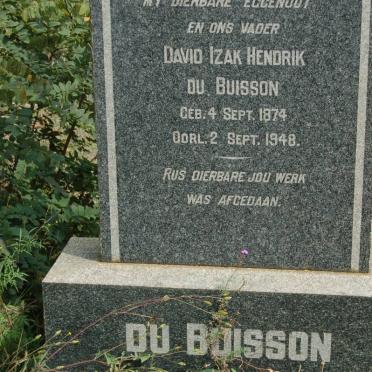 BUISSON David Izak Hendrik, du 1874-1948