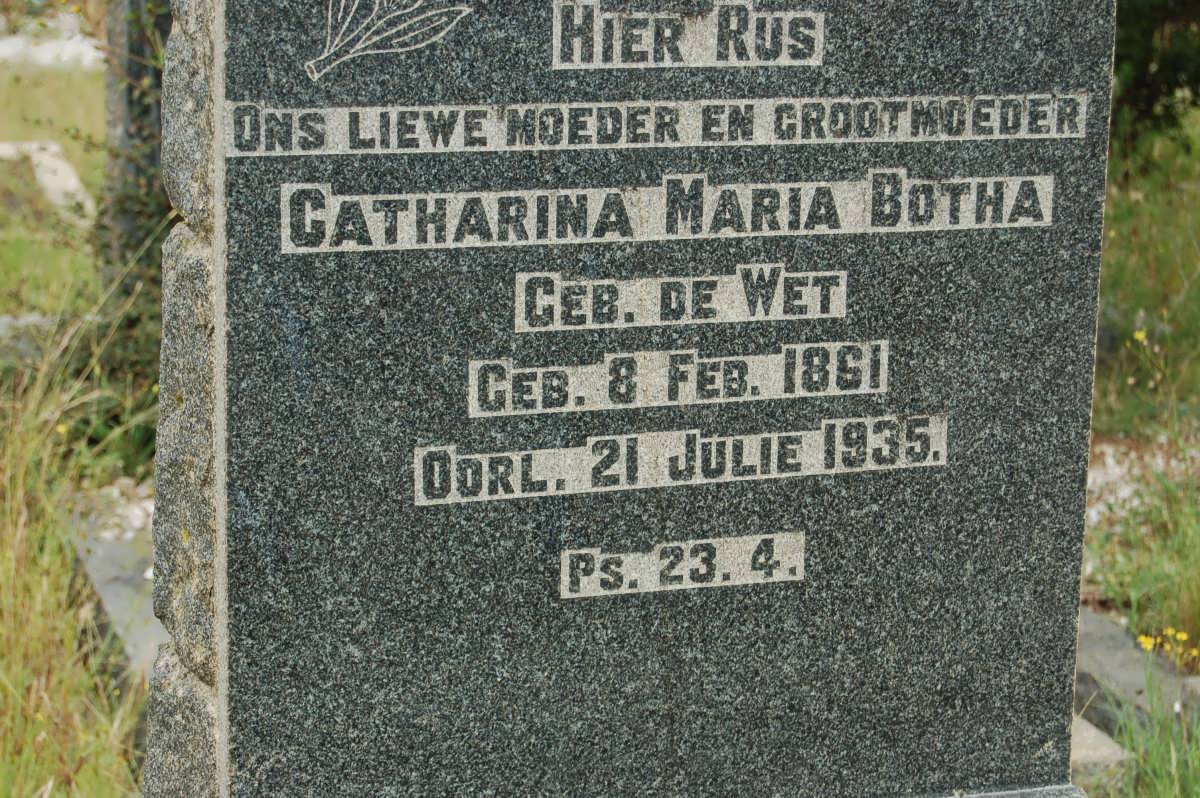 BOTHA Catharina Maria nee DE WET 1861-1935