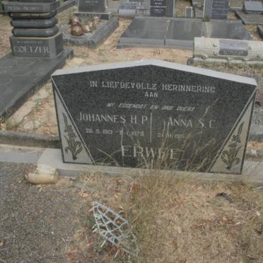 ERWEE Johannes H.P. 1913-1979 &amp; Anna S.C. 1915-