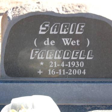 FARNDELL Sarie nee DE WET 1930-2004