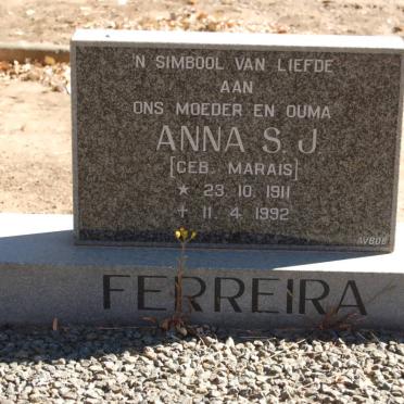 FERREIRA Anna S.J. nee MARAIS 1911-1992