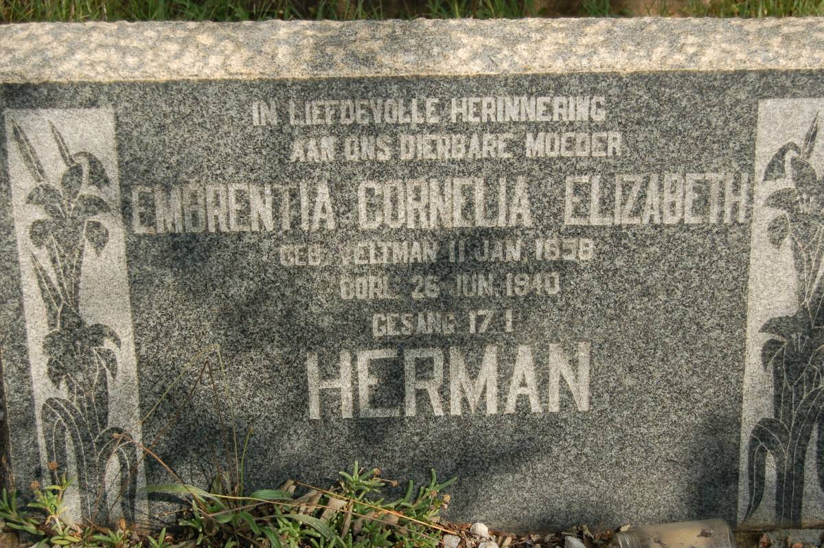 HERMAN Embrentia Cornelia Elizabeth  nee VELTMAN 1858-1940
