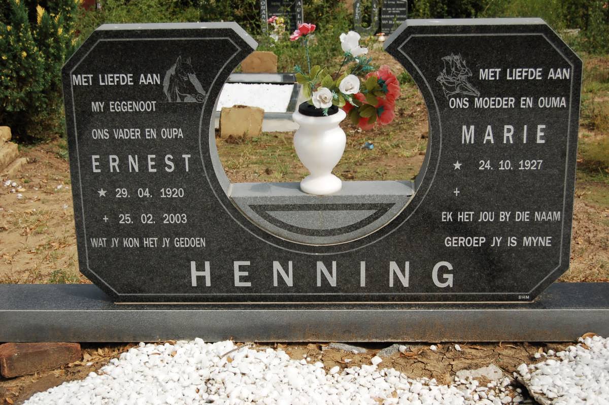 HENNING Ernest 1920-2003 &amp; Marie 1927-