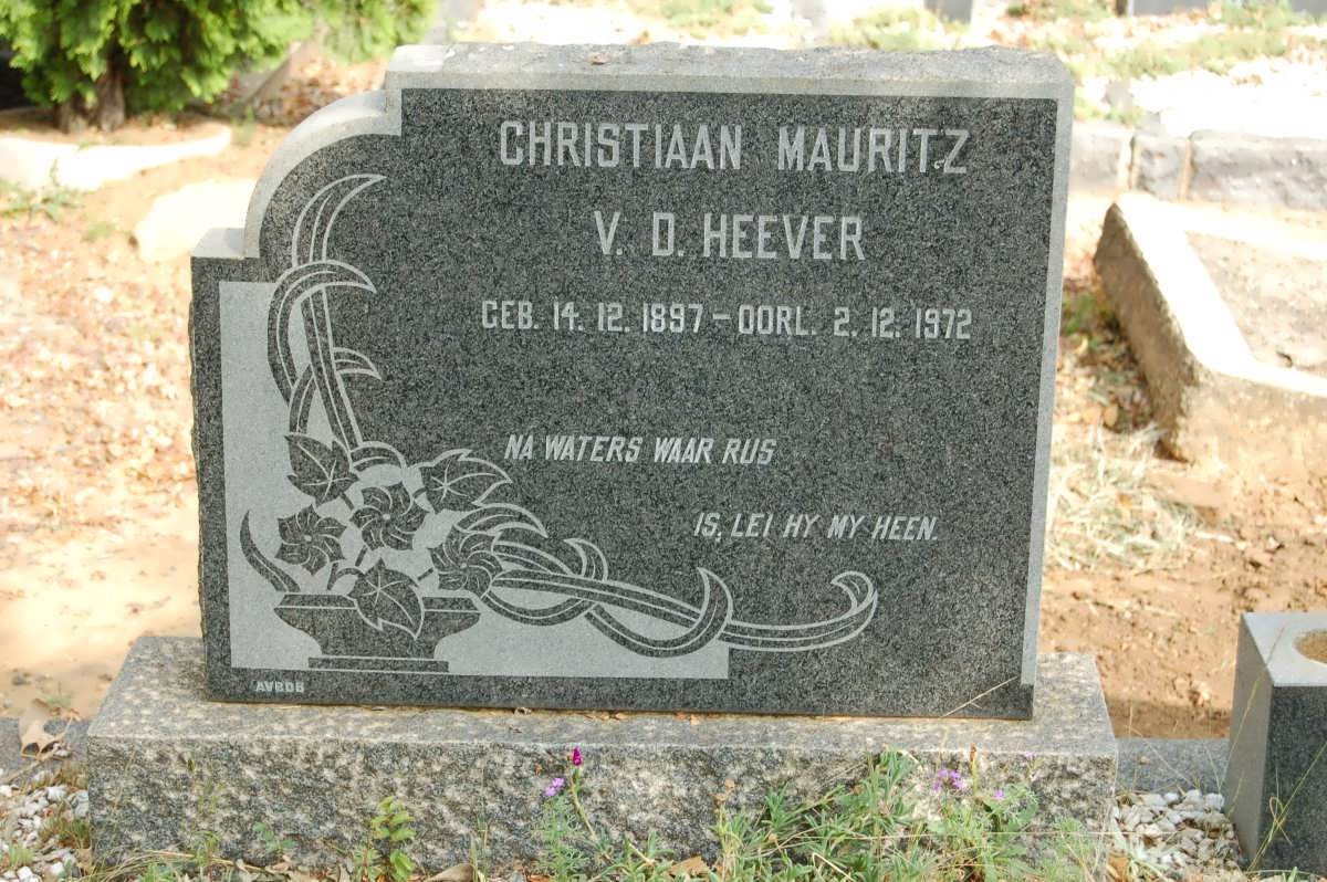 HEEVER Christiaan Mauritz, v.d. 1897-1972