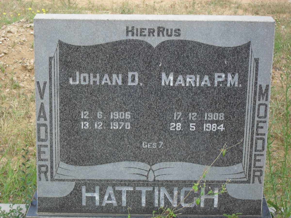 HATTINGH Johan D. 1906-1970 &amp; Maria P.M. 1908-1984
