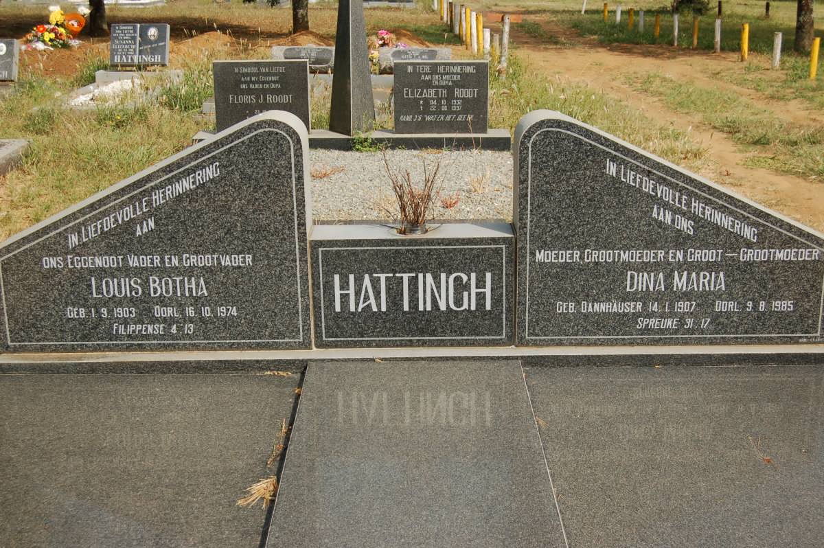 HATTINGH Louis Botha 1903-1974 &amp; Dina Maria DANNHAUSER 1907-1985