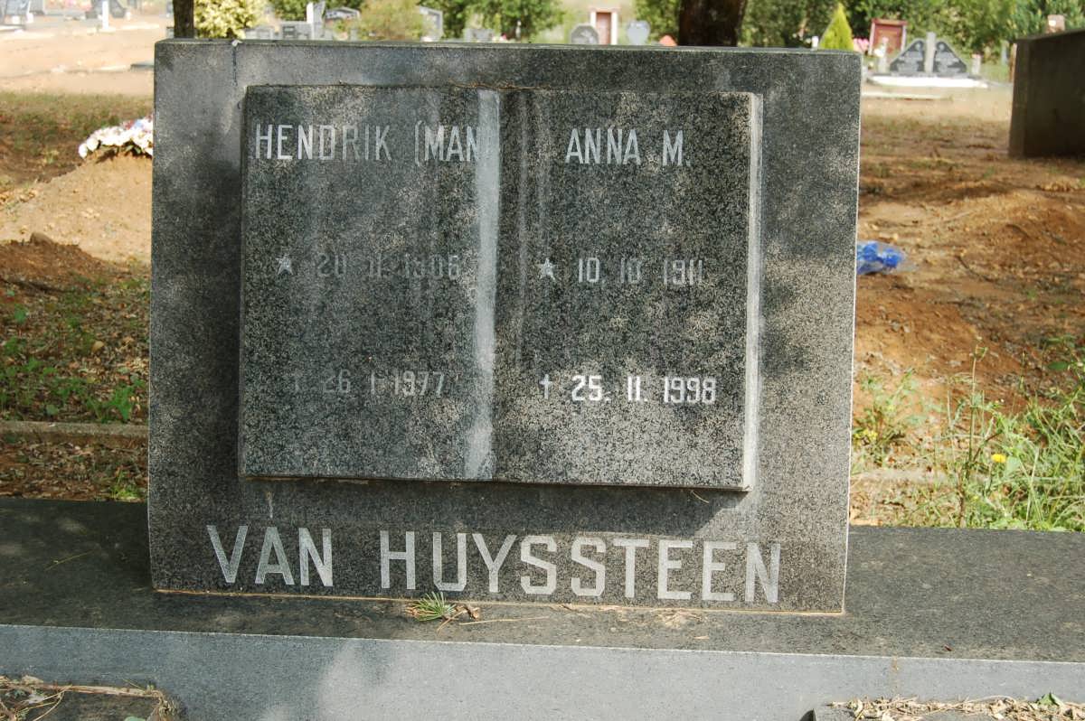 HUYSSTEEN Hendrik, van 1906-1977 &amp; Anna M. 1911-1998