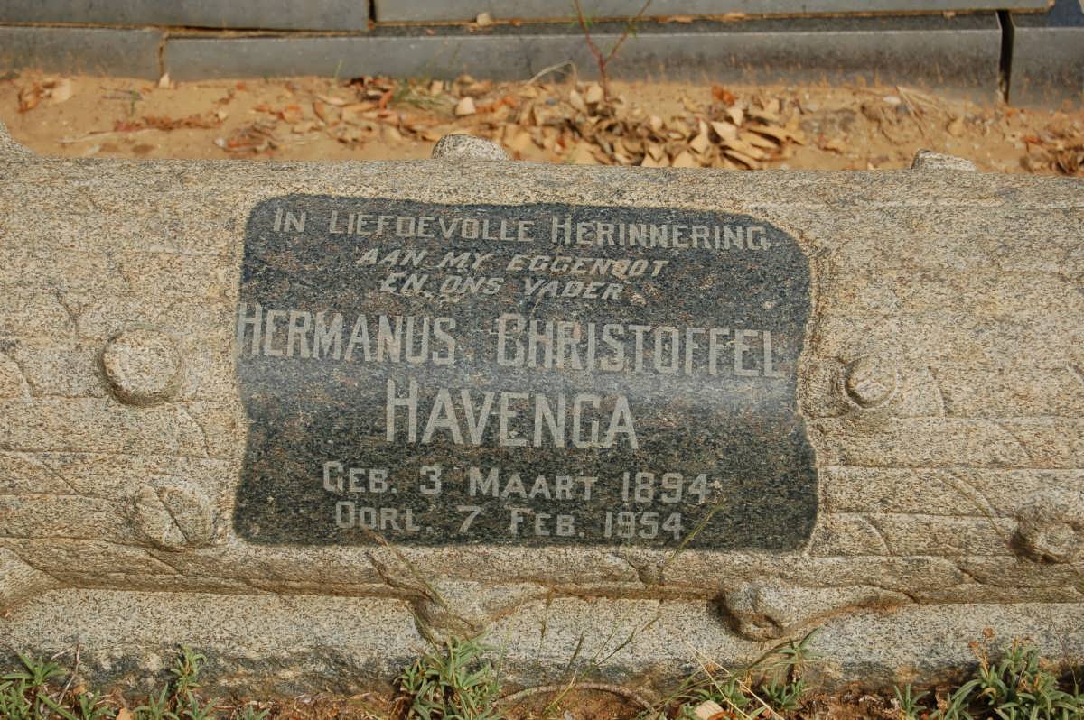 HAVENGA Hermanus Christoffel 1894-1954
