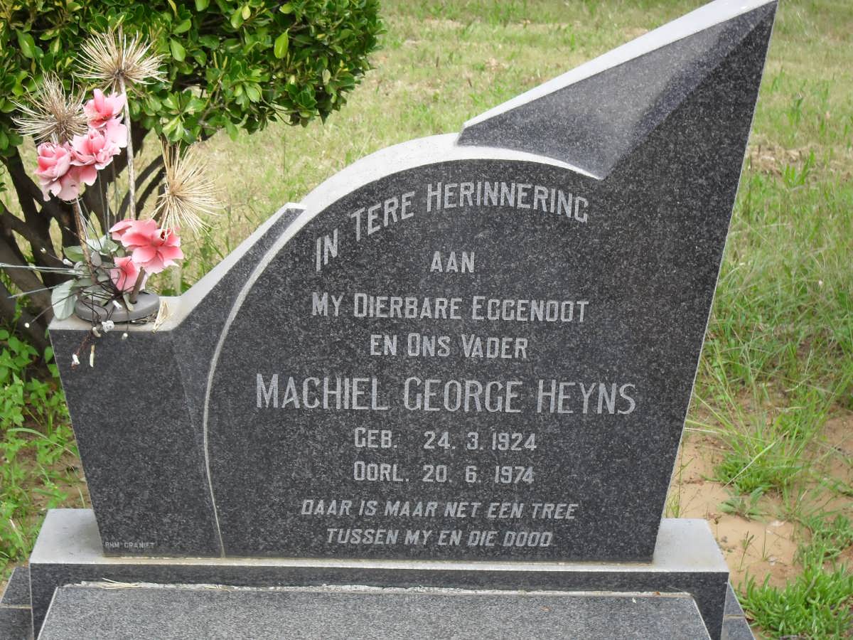 HEYNS Machiel George 1924-1974