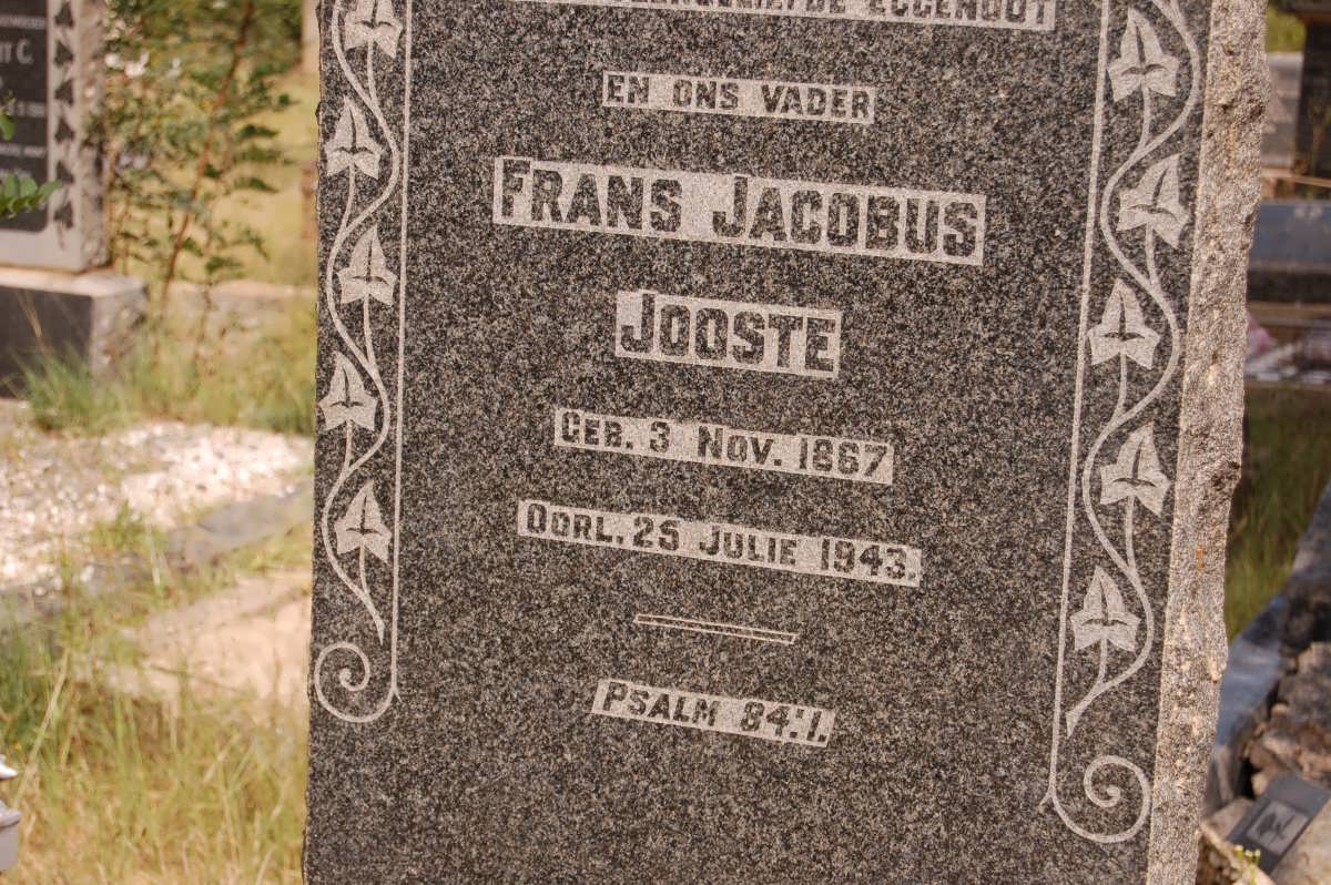 JOOSTE Frans Jacobus 1867-1943