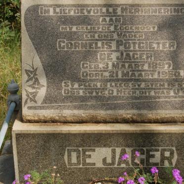 JAGER Cornelis Potgieter, de 1897-1950