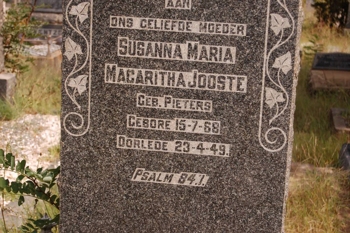 JOOSTE Susanna Maria Magaritha nee PIETERS 1868-1949