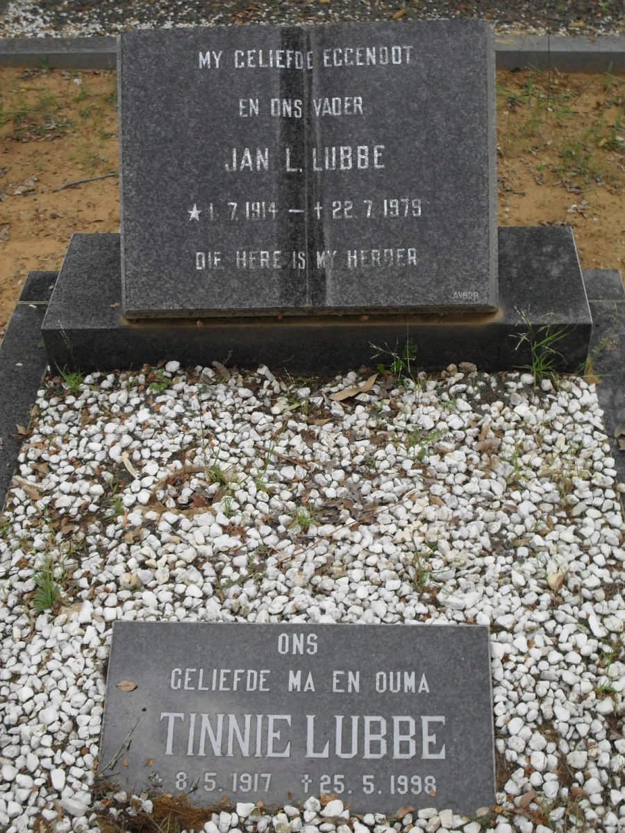 LUBBE Jan L. 1914-1979 &amp; Tinnie 1917-1998