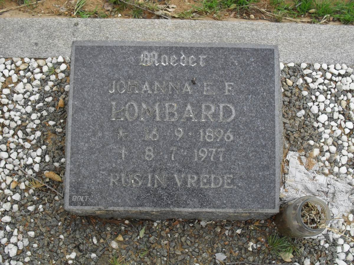 LOMBARD Johanna E.F. 1896-1977
