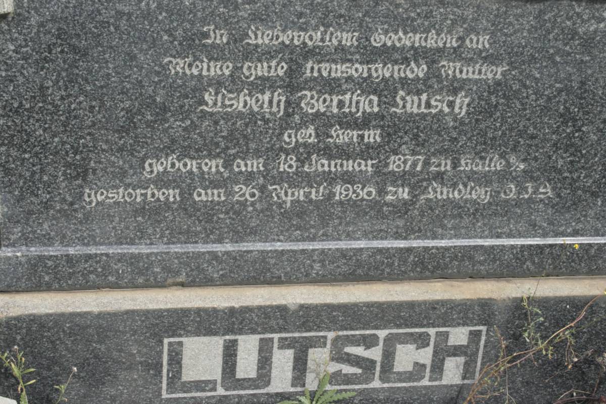 LUTSCH Esbeth Bertha nee HERM 1877-1936