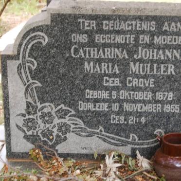 MULLER Catharina Johanna Maria nee GROVE 1878-1955