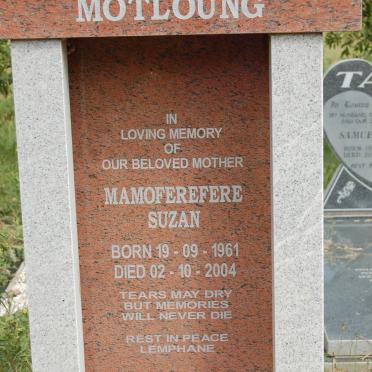 MOTLOUNG Mamoferefere Suzan 1961-2004