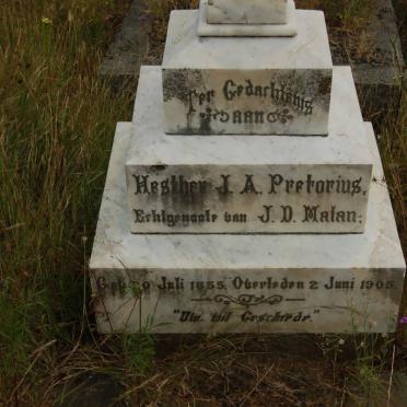 MALAN Hesther J.A. nee PRETORIUS 1855-1905 