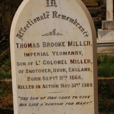 MILLER Thomas Brooke 1866-1900