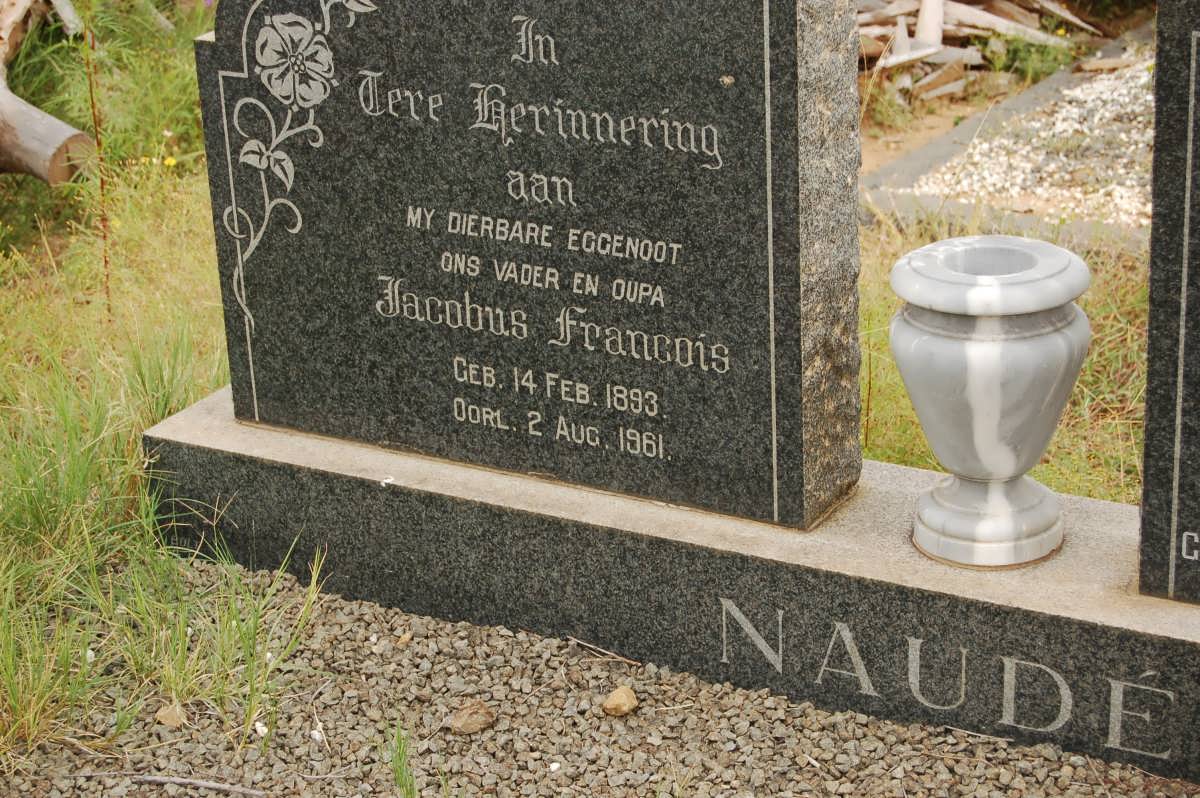 NAUDé Jacobus Francois 1893-1961 &amp; Magdalena Sophia STASSEN 1898-1992