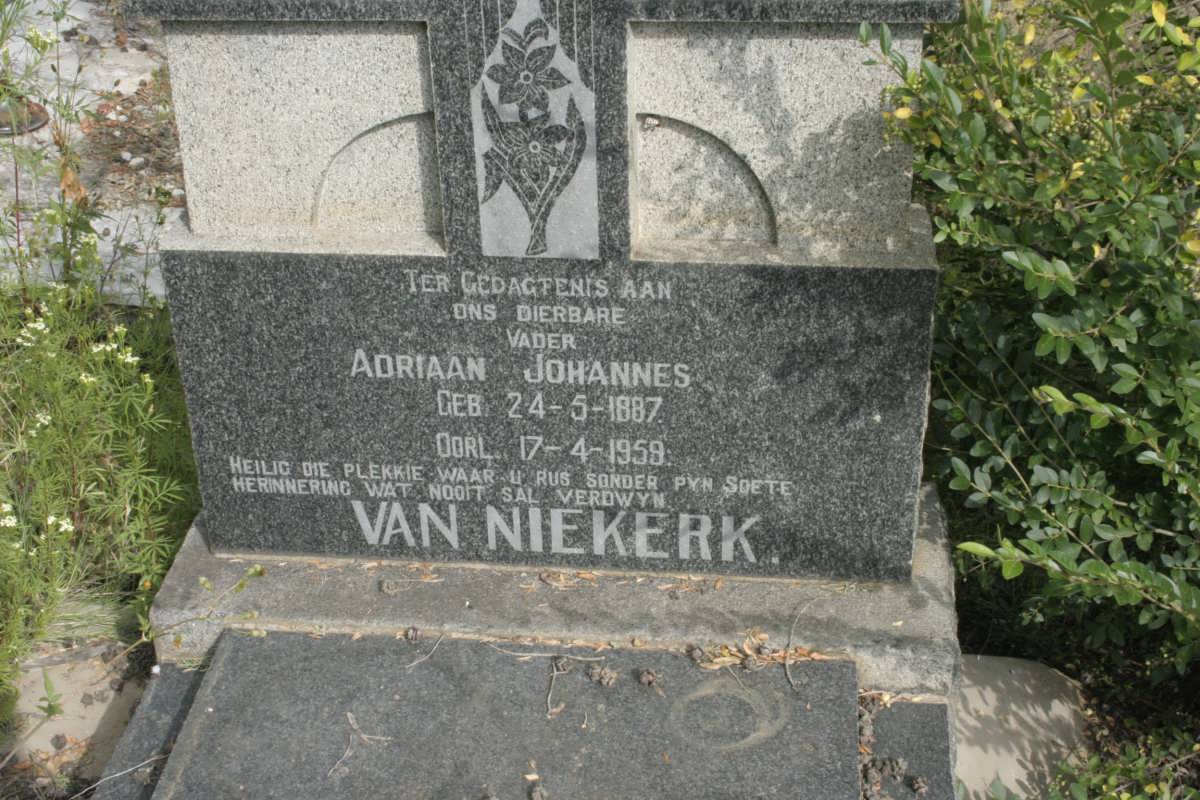 NIEKERK Adriaan Johannes, van 1887-1959 