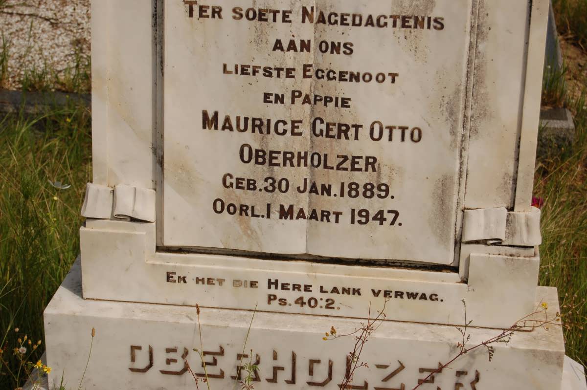 OBERHOLZER Maurice Gert Otto 1889-1947