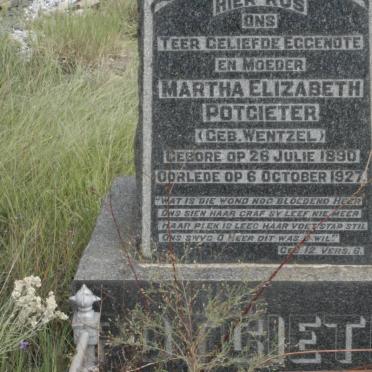 POTGIETER Martha Elizabeth nee WENTZEL 1890-1927