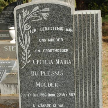 PLESSIS Cecilia Maria, du nee MULDER 1896-1987