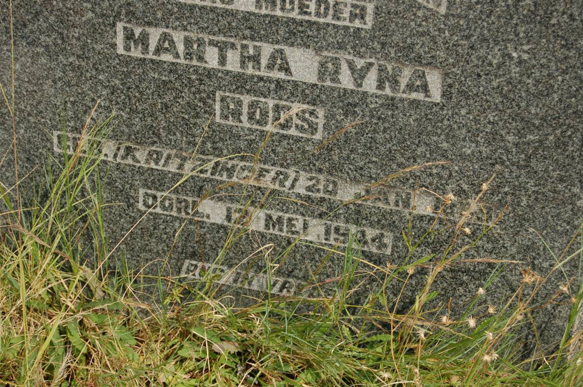 ROOS Martha Ryna nee KRITZINGER 18??-1944