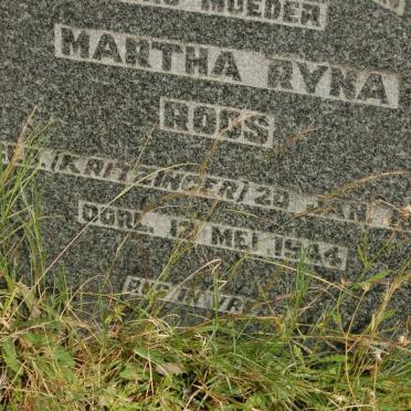 ROOS Martha Ryna nee KRITZINGER 18??-1944