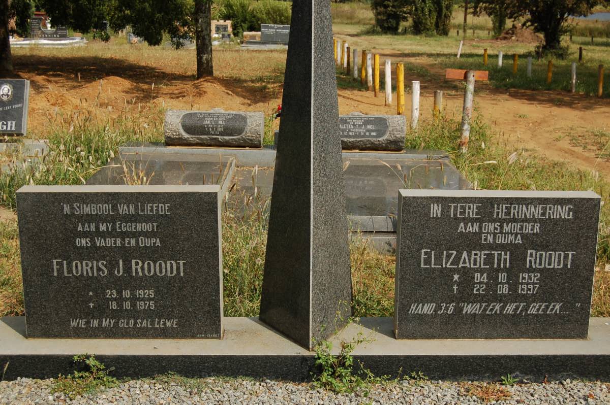 ROODT Floris J. 1925-1975 &amp; Elizabeth 1932-1997
