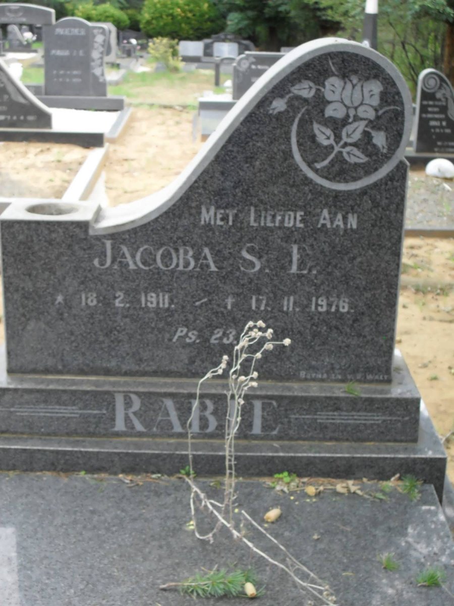 RABIE Jacoba S.L. 1911-1976