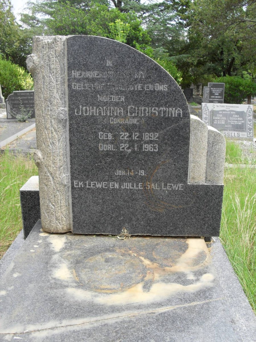 ? Johanna Christina nee CONRADIE 1892-1963