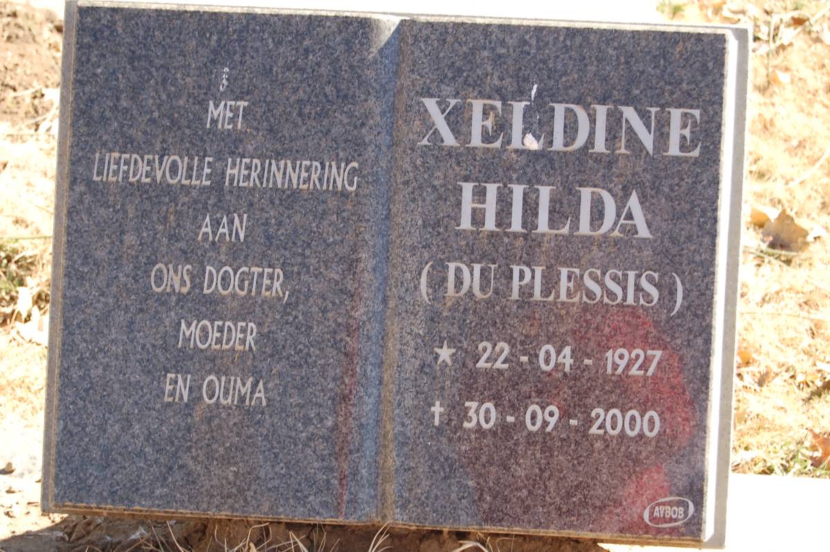 ? Xeldine Hilda nee DU PLESSIS 1927-2000