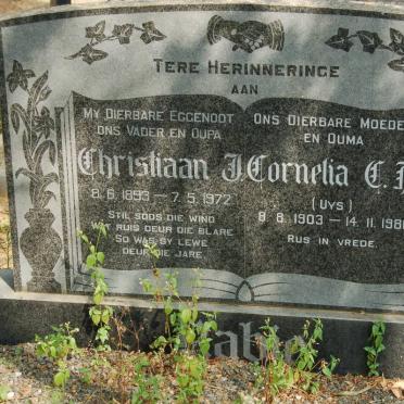 ?ABE Christiaan J. 1893-1972 &amp; Cornelia C.P. UYS 1903-1981