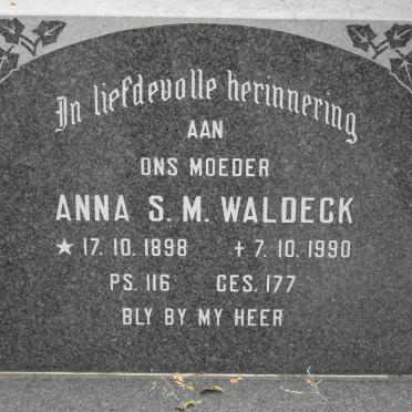 WALDECK Anna S.M. 1898-1990