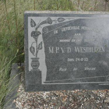 WESTHUIZEN M.P., v.d. -1953