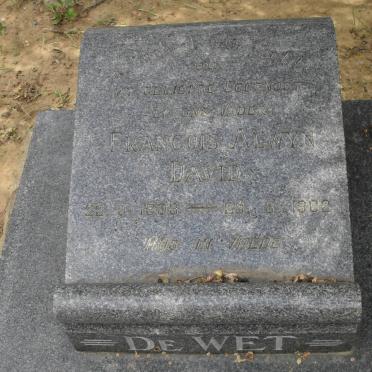 WET Francois Alwyn David, de 1903-1962