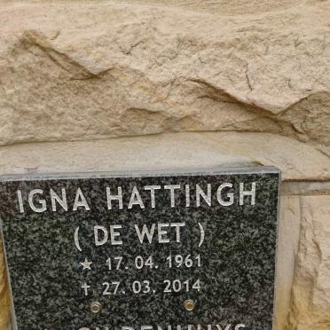 GILDENHUYS A. 1938-2017 :: HATTINGH Igna nee DE WET 1961-2014